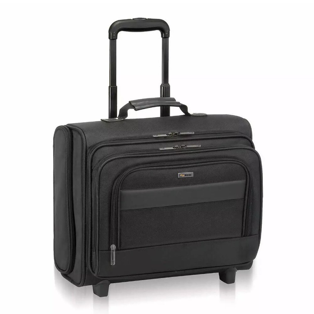 Solo Classic Rolling Nylon Laptop Overnight Bag Rolling Laptop Case